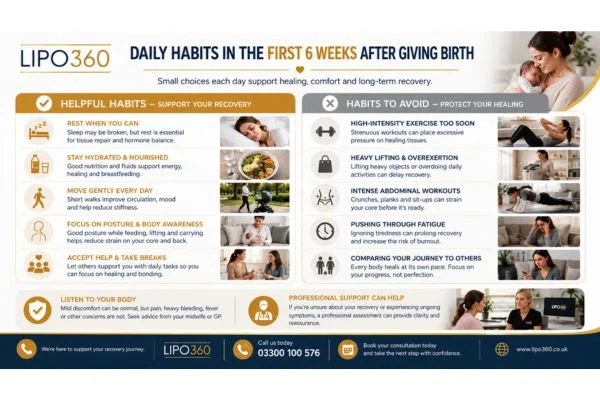 What to Do (and Avoid) in the First 6 Weeks After Giving Birth To Avoid Diastasis Recti 3 First 6 Weeks After Giving Birth To Avoid Diastasis Recti Halesowen : Daily Habits in the First 6 Weeks After Giving Birth